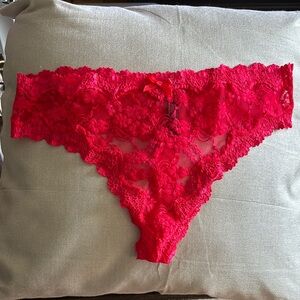 Victoria’s Secret Red Lace Thong Panties